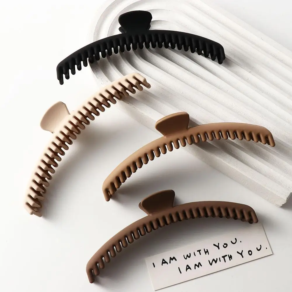 Large Matte Claw Clip Solid Color Korean Style Thin Shark Clip Hair Accessories Ponytail Clip Geometric hair claw Lady