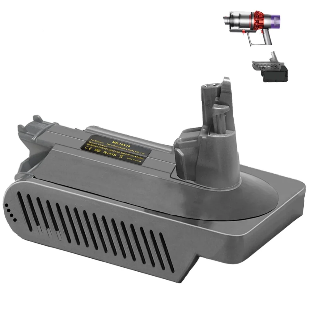 

Адаптер MIL18V10 для Dyson V10 для литиевой батареи Milwaukee 18 В, конвертирующий в для пылесоса Dyson V10 из шерсти животных