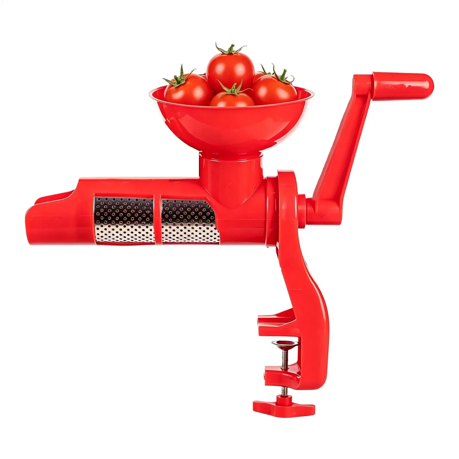 Tomato Juicer Hand Crank Food Processor Kitchen Tool with Filter Tomato Sauce Maker for Purees Juices Jams Fruits Vegetables