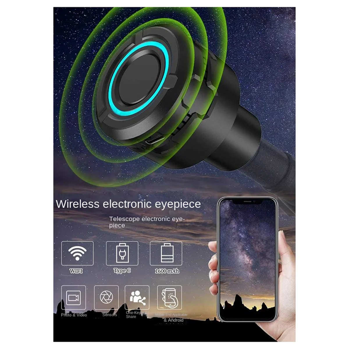 A013 Upgraded 4K HD WIFI Electronic Eyepiece Astronomical Telescope Camera 5 Million Pixel Full-Color Bird-Watching Telescope