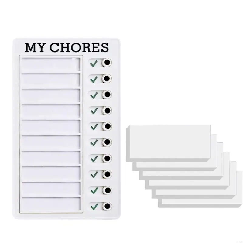 C90C Chore Chart for Kids, Portable Chore Chart Checklist Schedule Board with 60 Cardstock for Routine Schedule Planning