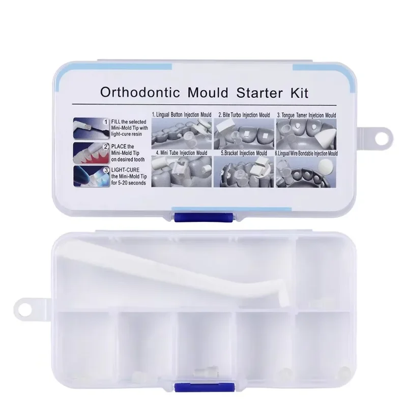 8 Sets Orthodontic Accessories Injesction Mould Dental Mini Lingual Button Mini Tube Brackets Mould for Making Tongue Buckle