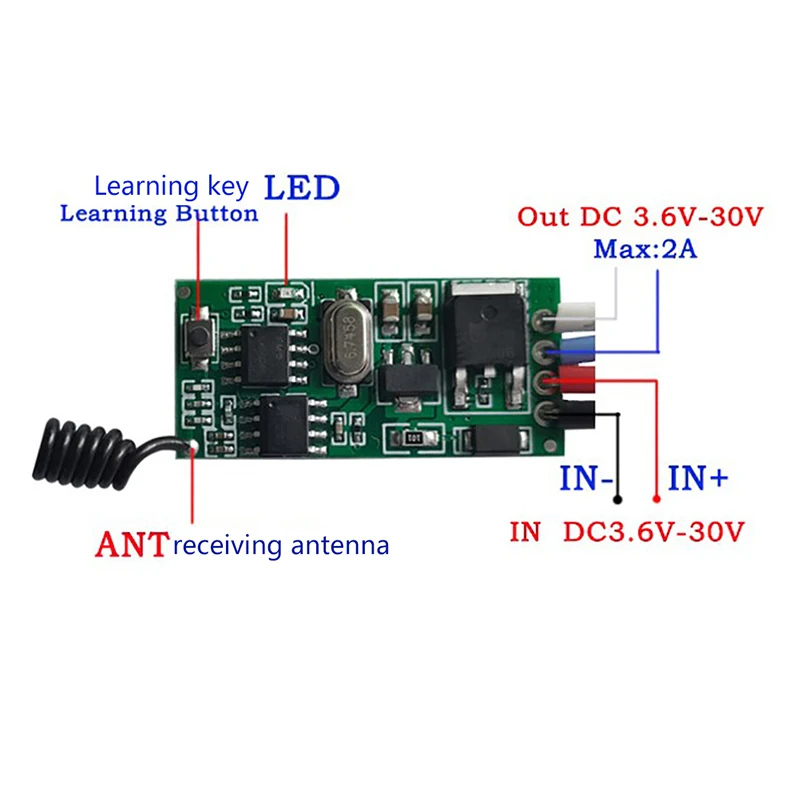 Receiver Wireless Remote Control Relay Receiver 3.6V Micro Remote Control Switch Module With Transmitter For Led Lamp Light Diy