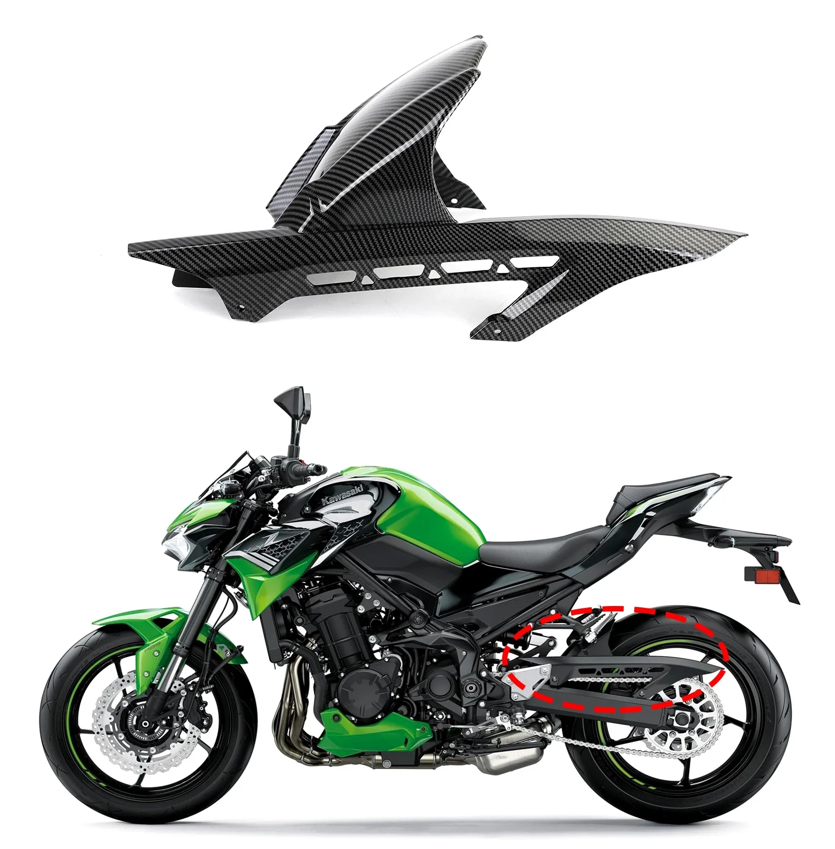 Racing Motor Accessories For KAWASAKI Z650 Z900 VERSYS650 ER6N Motorcycle Fender Rear Wheel Cover Mudguard Splash Guard Protecto