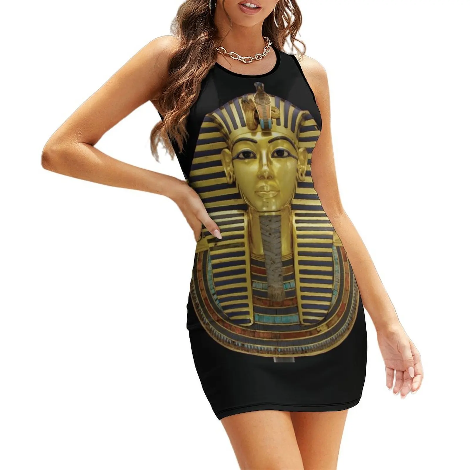 

King Tut Mask Sleeveless Sundress dress for woman party dresses woman summer dresses for women 2025 Dress vintage
