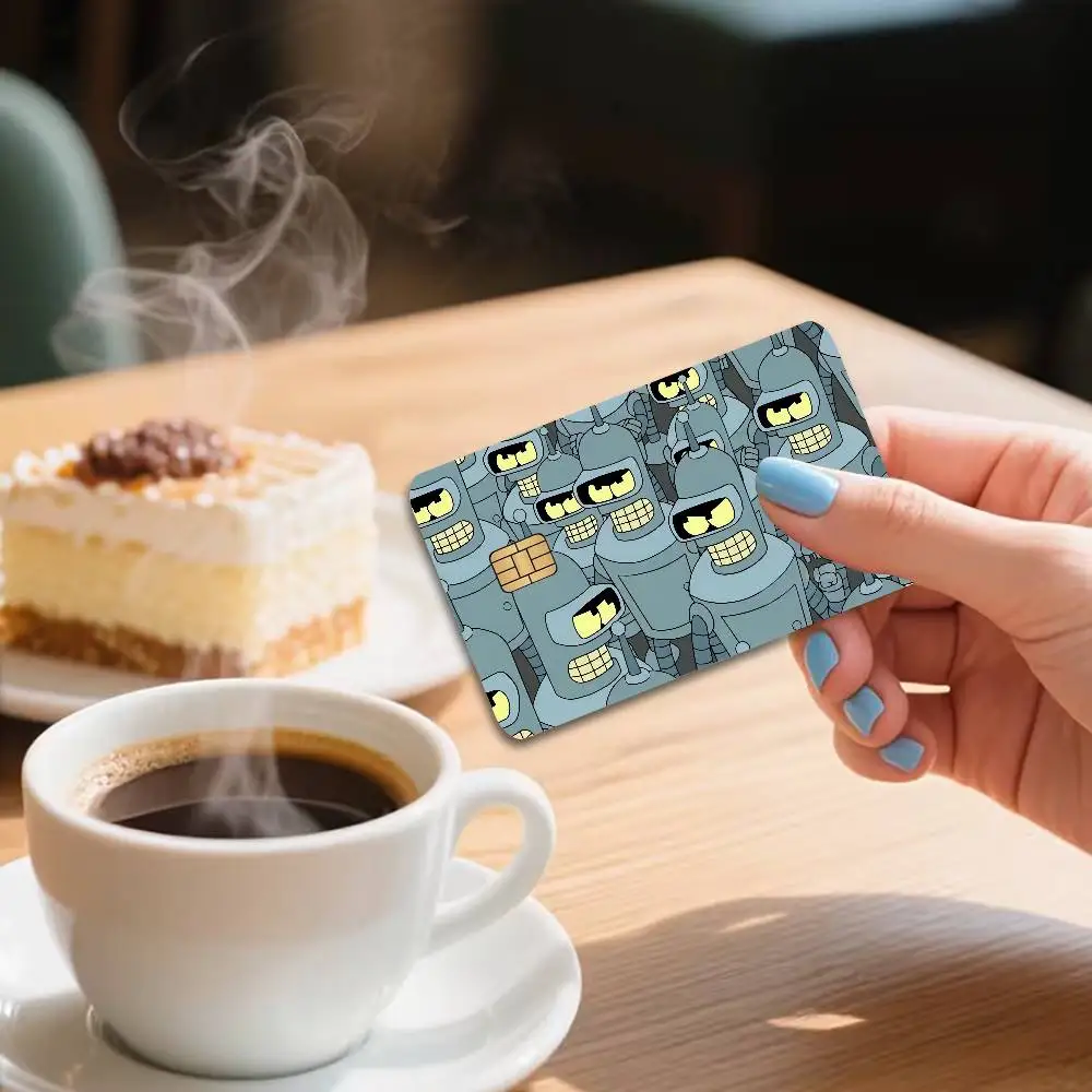 F-futuramaS Credit Card Skin Stickers No Adhesive Residue Water Proof for VISA Credit Card Subway Access Card