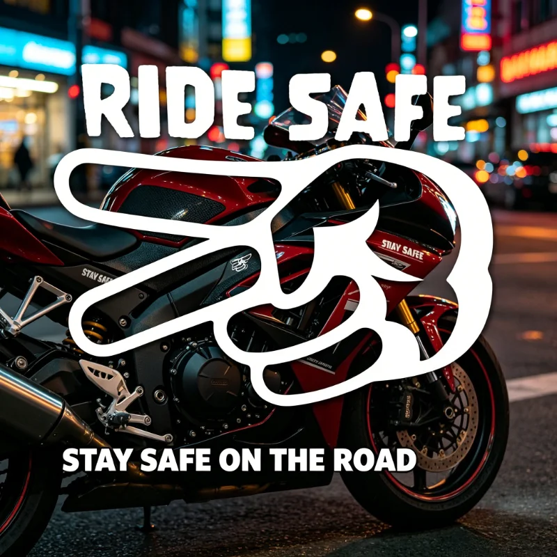 

2Pcs Ride Safe Motorcycle Stickers, Two Finger Gesture Vinyl Decals, Creative Safety Warning Exterior Motorcycle Accessories