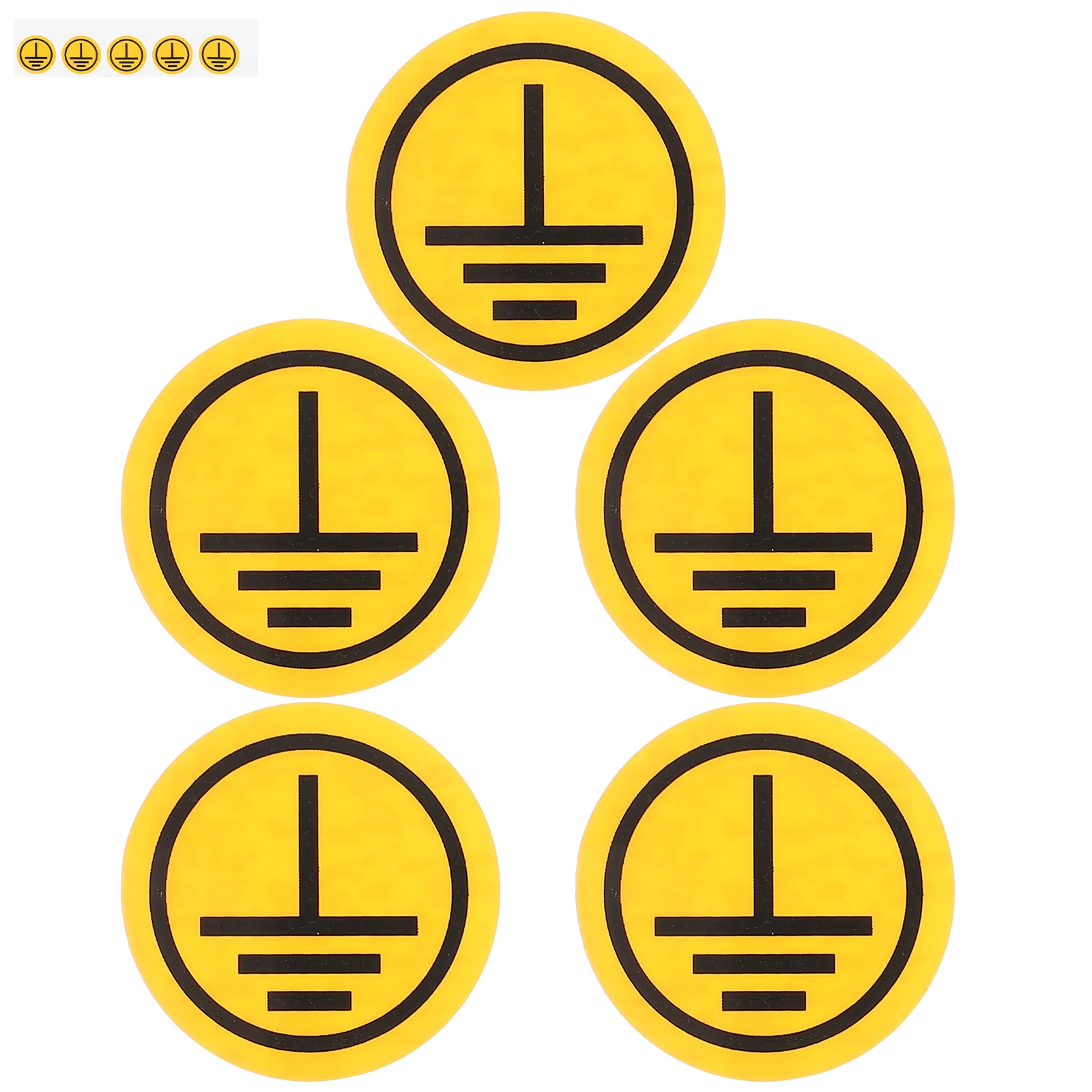 Autocollant d'avertissement de symbole jaune, panneaux de sécurité pour équipement de planète terre, autocollants d'avertissement au sol, étiquettes de panneau, mise à la terre électrique