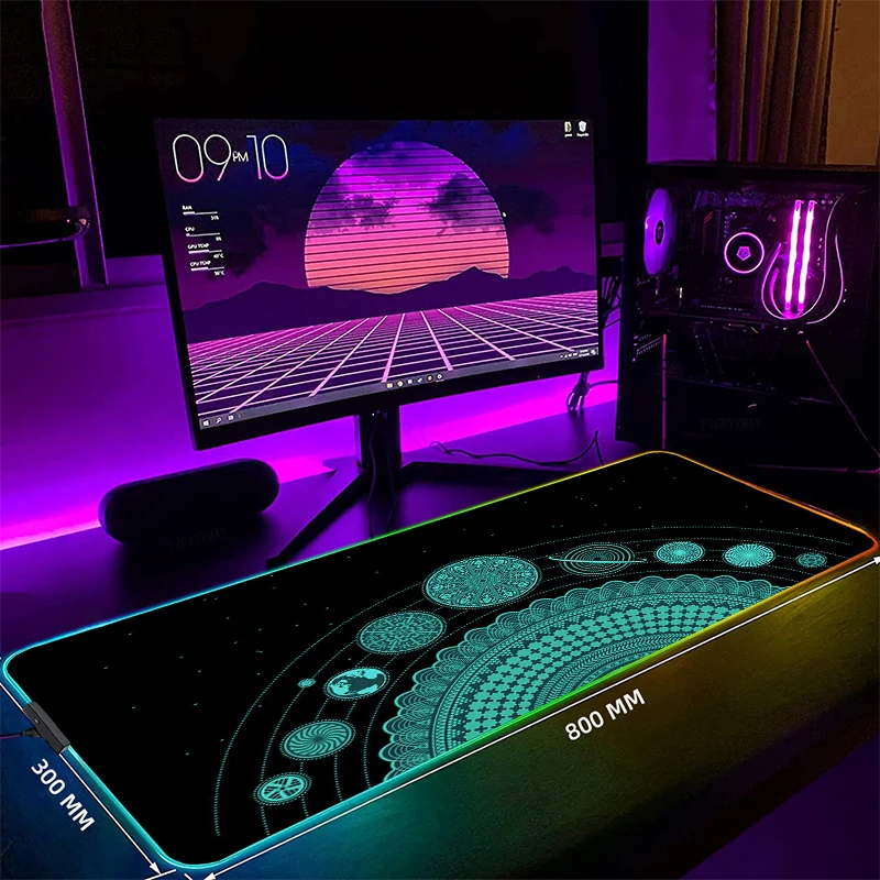 

Patten Large RGB Mouse Pad Gaming Mousepad LED Mouse Mat Gamer Mousepads PC Desk Pads RGB Keyboard Mats XXL 35.4x15.7in