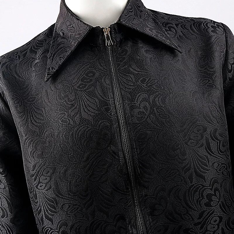 Middeleeuwse Jacquardpatroon Voor Heren En Vintage Reverjas Met Ritssluiting