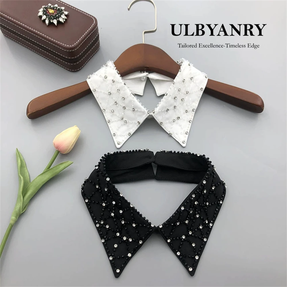 Sparkling Beaded Detachable Collar for Shirt Jacket Evening Gown Costume Accessory Gorgeous Crystal Sweater Dress Blouse Fashion