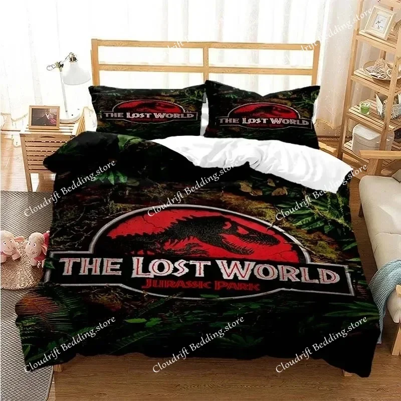 Jurassic Park Bedding Set Cartoon Kids Duvet Cover Set Pillowcase Queen King Double Bed Home Dropshipping King Size 3D Print