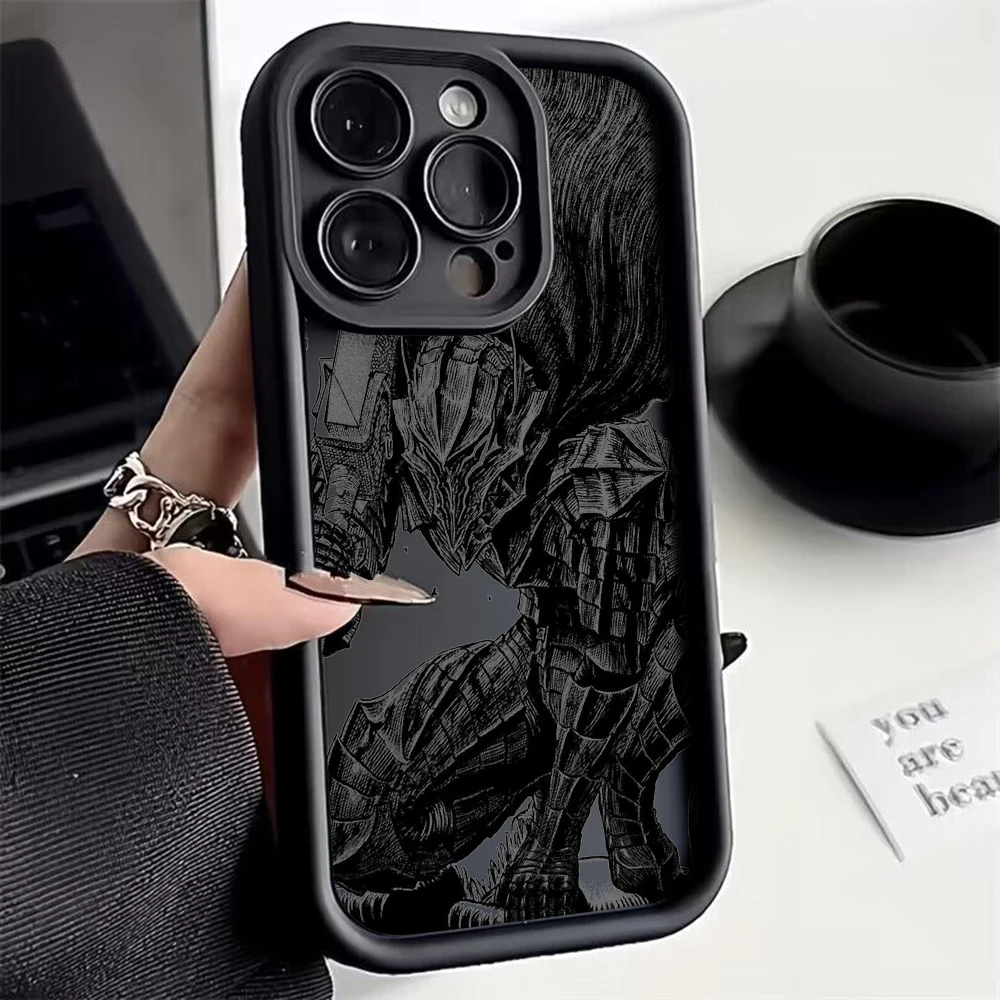 Anime Berserk Guts Phone Case For XiaoMi Mi 11 Lite 12T POCO F4 F5 X3 X4 X5 GT 5G Soft TPU Back Cover With Hand Strap