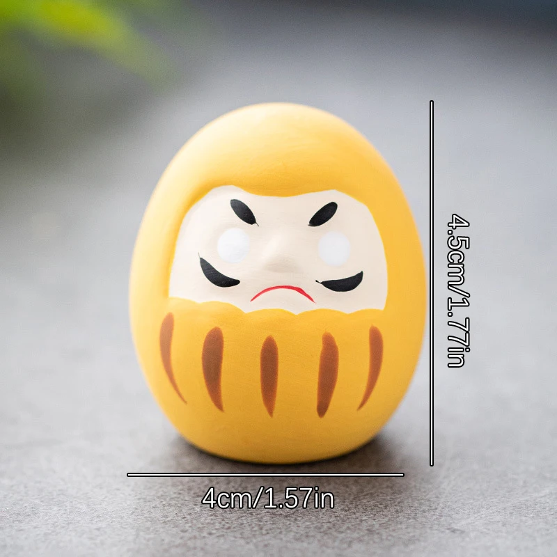 Japanese Ceramic Daruma Doll Crafts Lucky Charm Fortune Ornament Landscape Home Decor Miniature Accessories Gifts