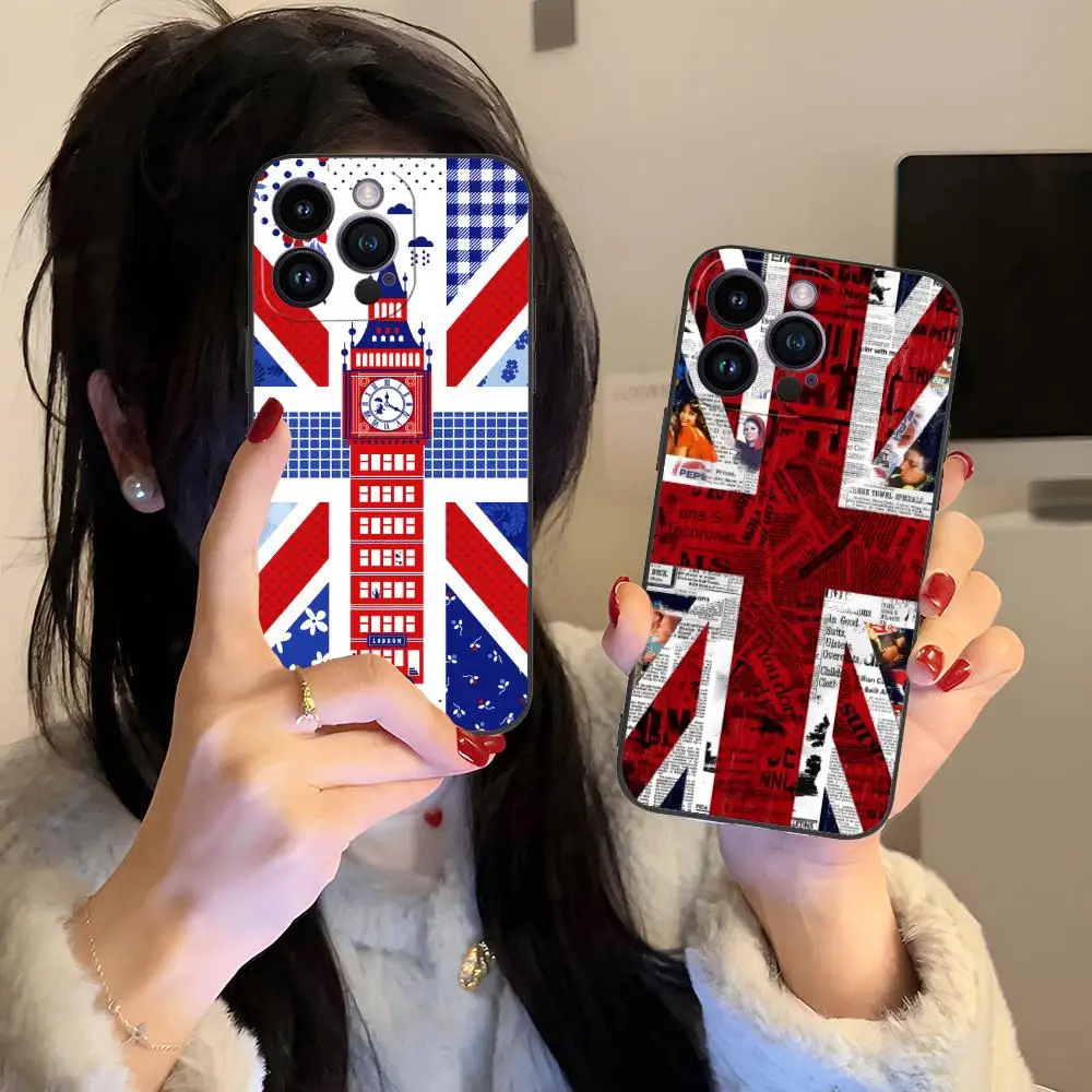 

United Kingdom British Flag Printed Phone Case for iPhone 17 16 15 14 13 12 11 X XR XS 8 7 Air Pro Max Plus Mini TPU Shockproof