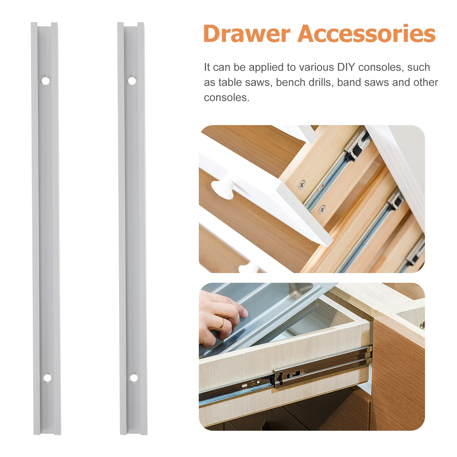 

2pcs Woodworking T-Track Slot Aluminum Linear Rail Design For Diy Table Saw Bench Drill T-Slot Extrusion Guide
