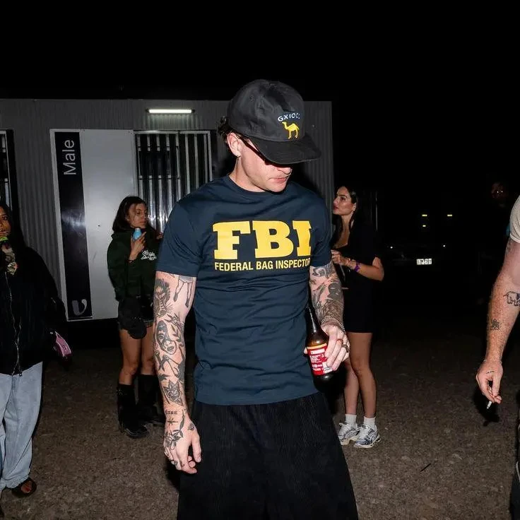 FBI Federal Bag Inspector Tee Funny Novelty Shirt Summer Men's and Women's Loose and Breathable T-shirt Top