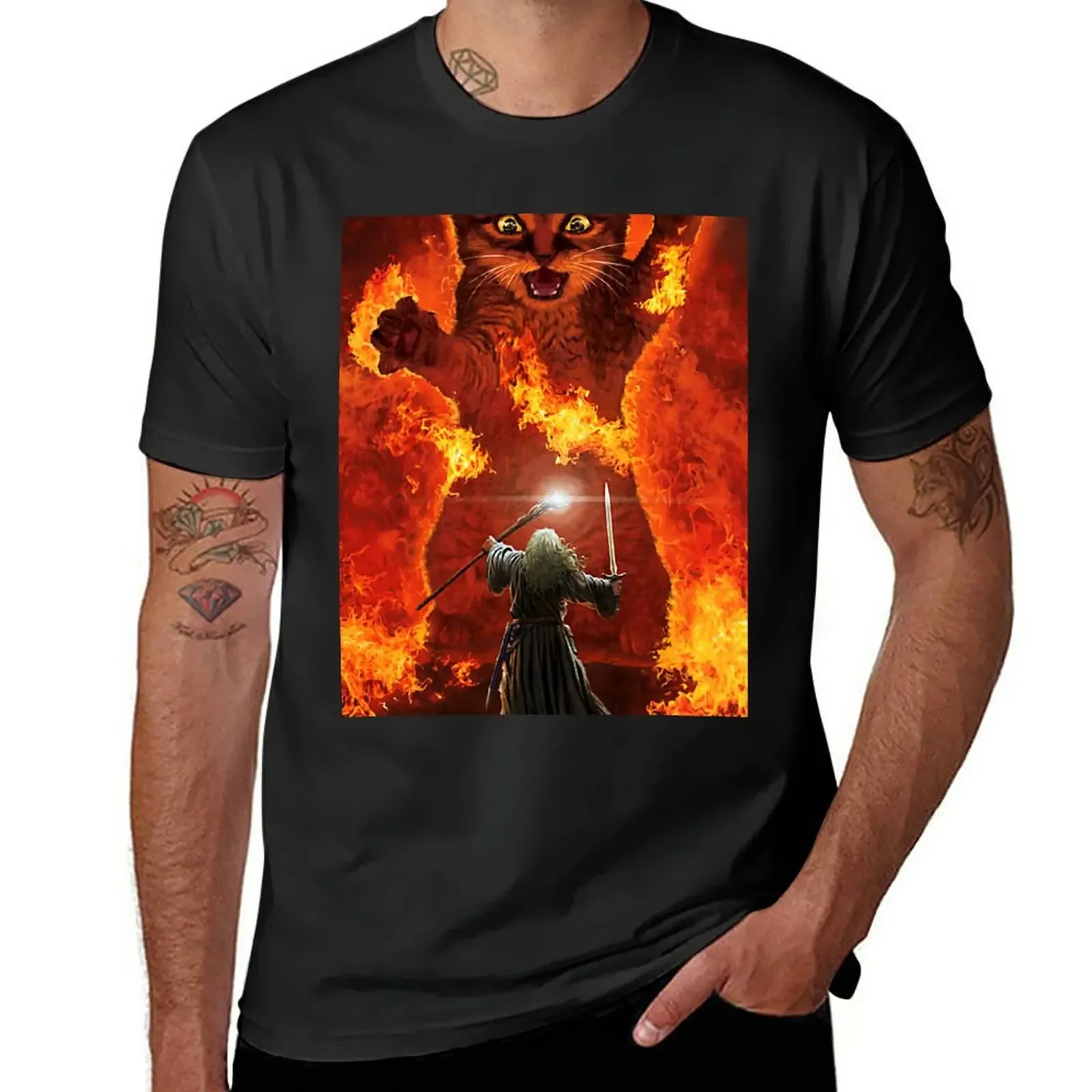 New Balrog cat shirt TShir T-Shirt boys t shirts graphic t shirts Aesthetic clothing Anime t-shirt Men's t shirts