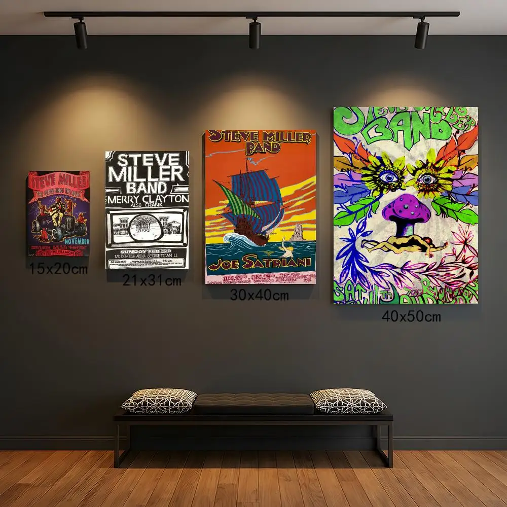 band S-Steve Miller Band-D Poster Self Adhesive Wall Decor for Modern Home Cafe Office and Bar