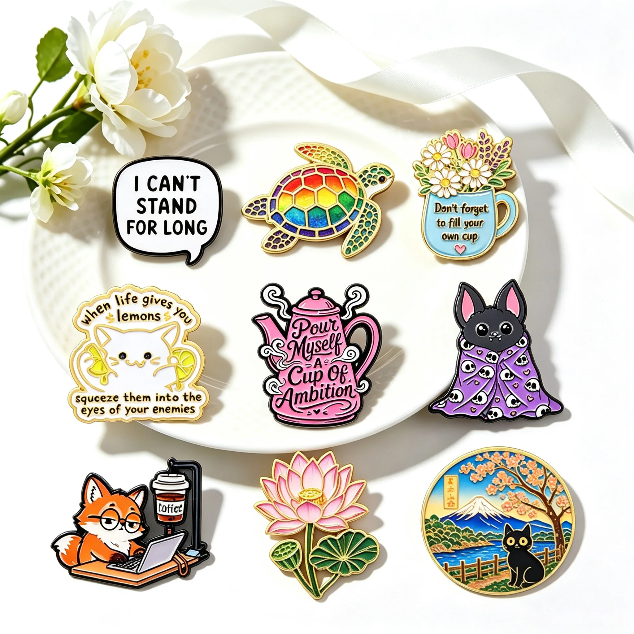 Quote Animal Enamel Pin Brooch Lapel Badge For Backpack Hat Scarf Clothes Fastening Anti Exposure Daily Outfit Decoration Gift