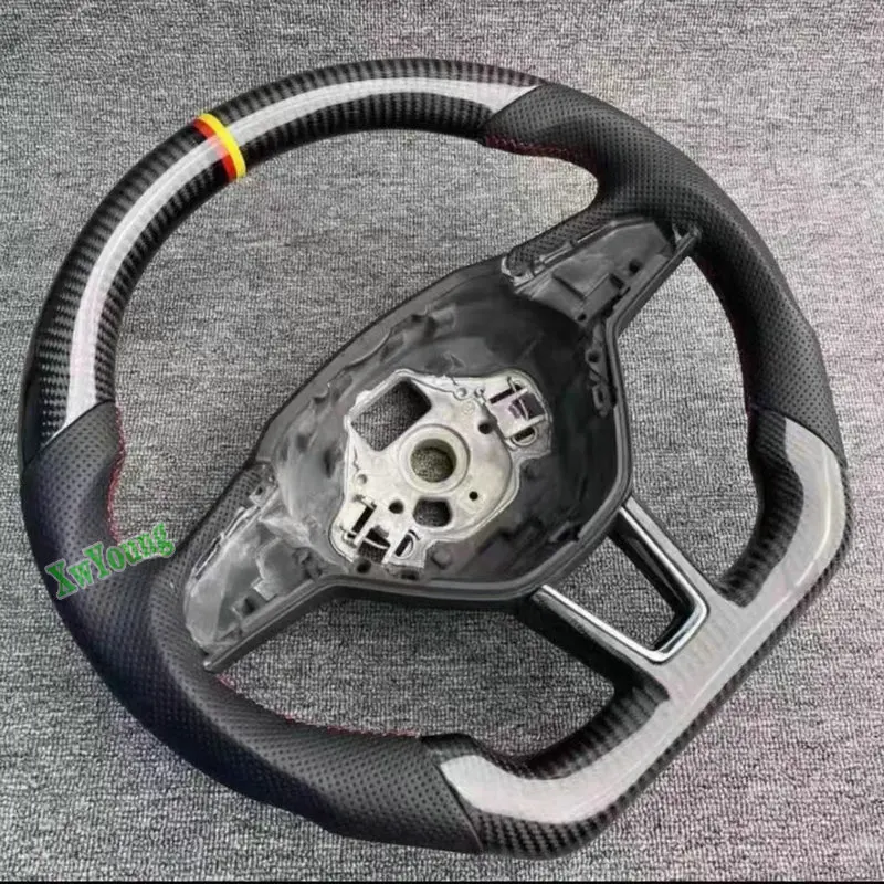 For Skoda Rapid/ Octavia Mk3/ Superb Mk3/ Fabia Mk3 (No Paddle Shifters) Customize D-Shape 100% Real Carbon Car Steering Wheel