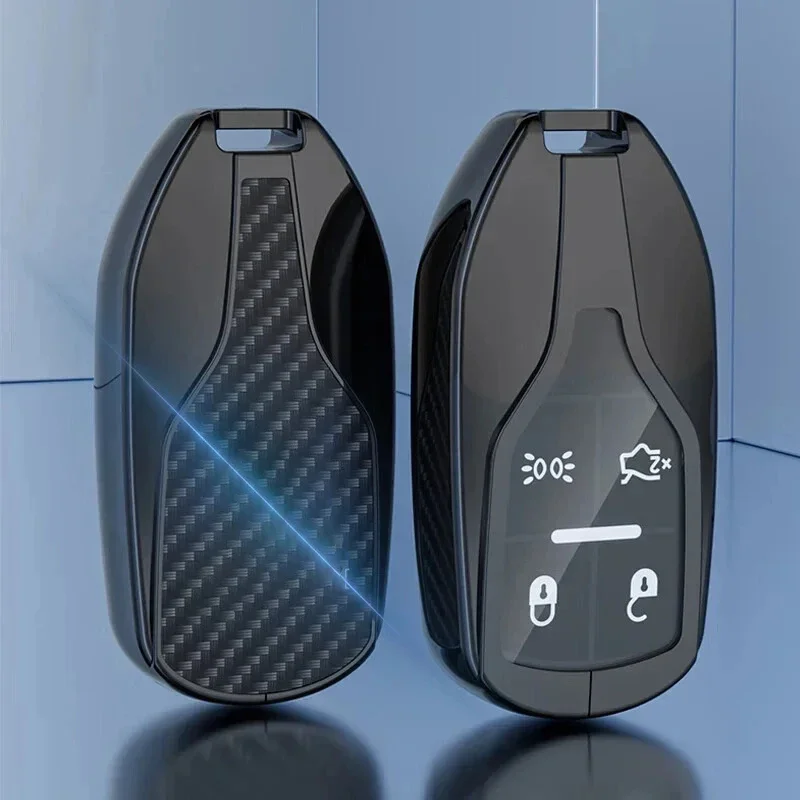 

Car Carbon Fiber KeyChain Cover Case Holder For Maserati Ghibli GT GC Le Key Holder Protector Interior Accessories