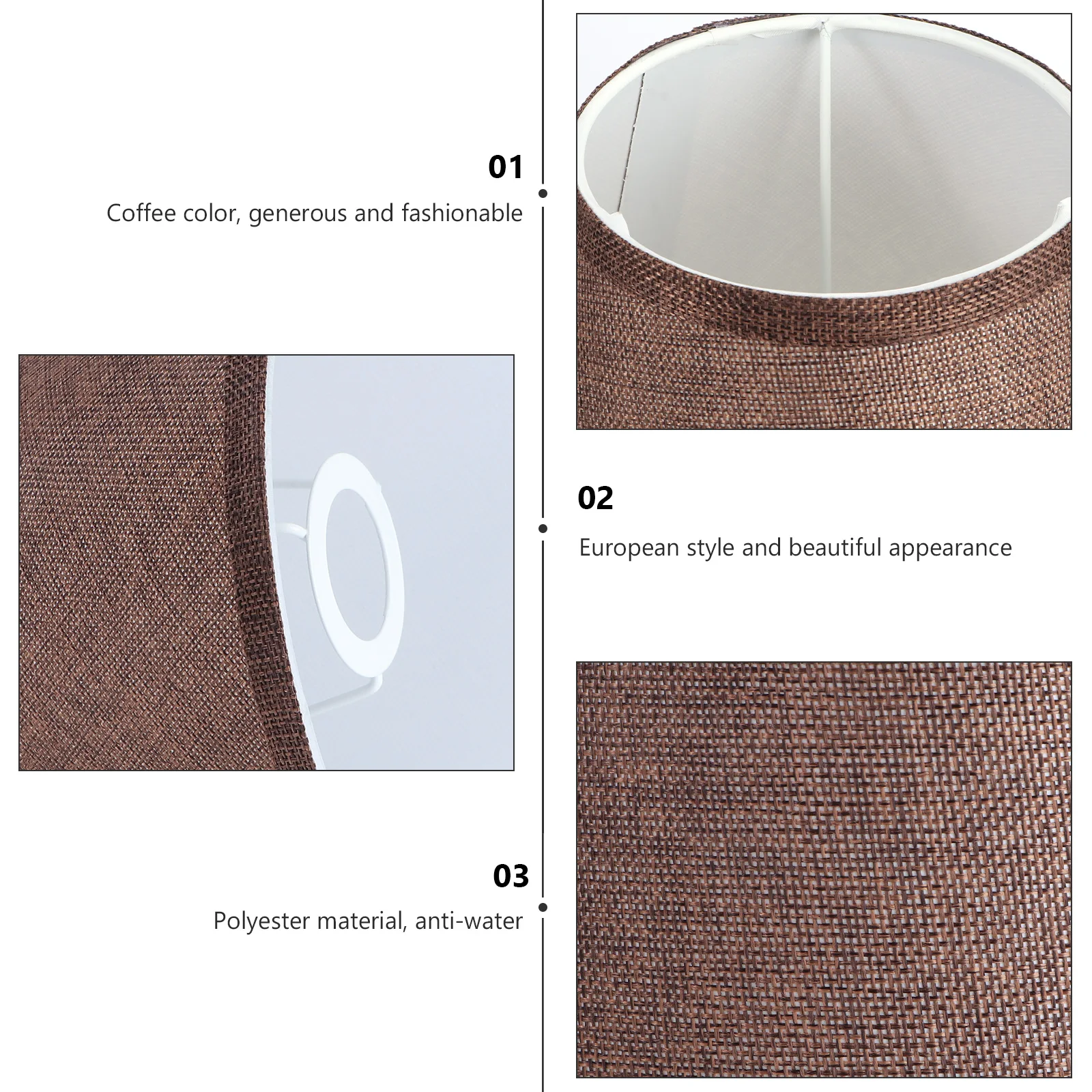 

1 шт. кофейно-коричневый абажур из льняного материала, безопасный, прочный, декоративный, шикарный, для спальни, E27, аксессуары для ламп