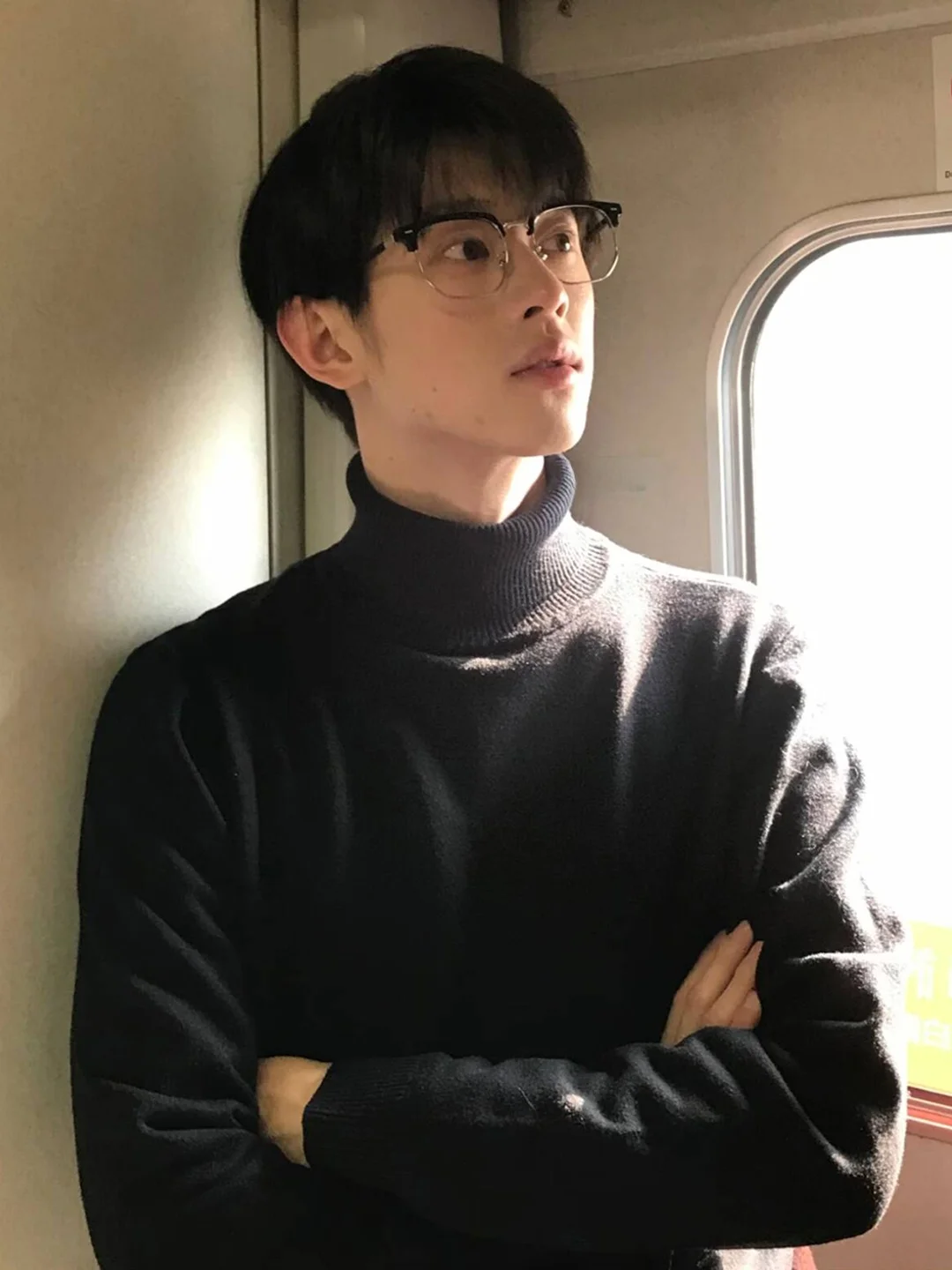 

Bla High Collar Knitwear Men's Inner Wear Base irt Cleanfit Sle Winter Faionable Loose Fit Long Sve Top