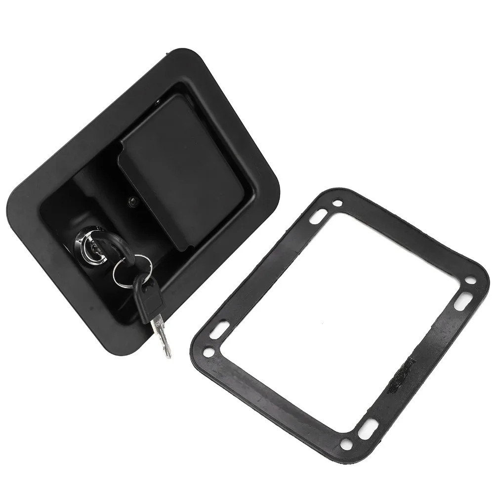 141*109mm Generator Panel Lock with Keys Stainless Steel Square Panel Lock Black 4-Corner Mounting Panel Lock with Key