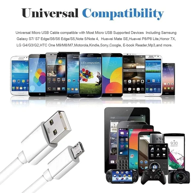 Micro USB Extra Long Data Cable Quick Charging Wire for Android Xiaomi Samsung Camera VR Monitor Power Bank Extension Cord