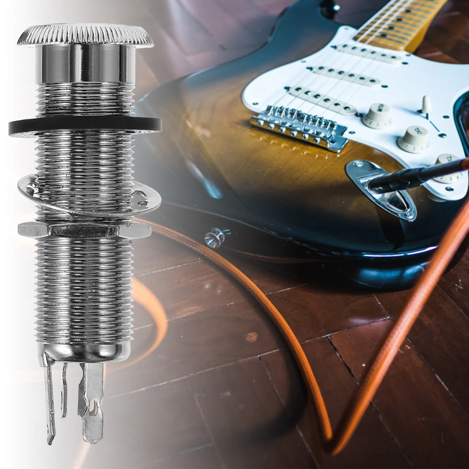 4 Pin Barrel Jack Cylinder Stereo Socket Guitar Bass Output Jack Replacement Flush Mount Input Plug High Performance