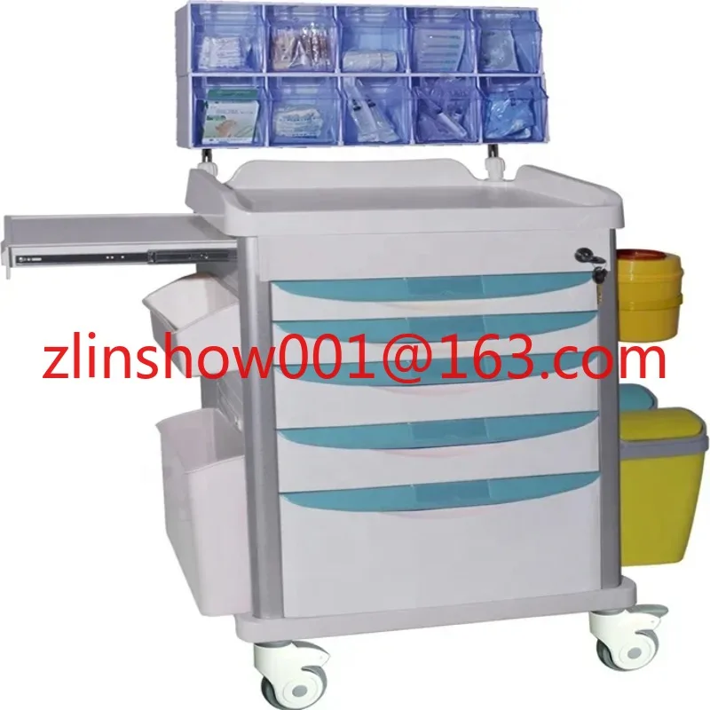 EU-TR576 Hospital ABS Medical Anesthesia Trolley Anesthesia Cart Medical Crash Cart for sales