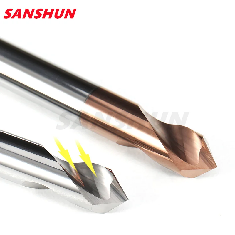 1PC HRC55 3MM 4MM 5MM 6MM 8MM 10MM 90 Degree Spot Drill Bit for Machining Hole Drill Chamfering Tools Tungsten Carbide Steel