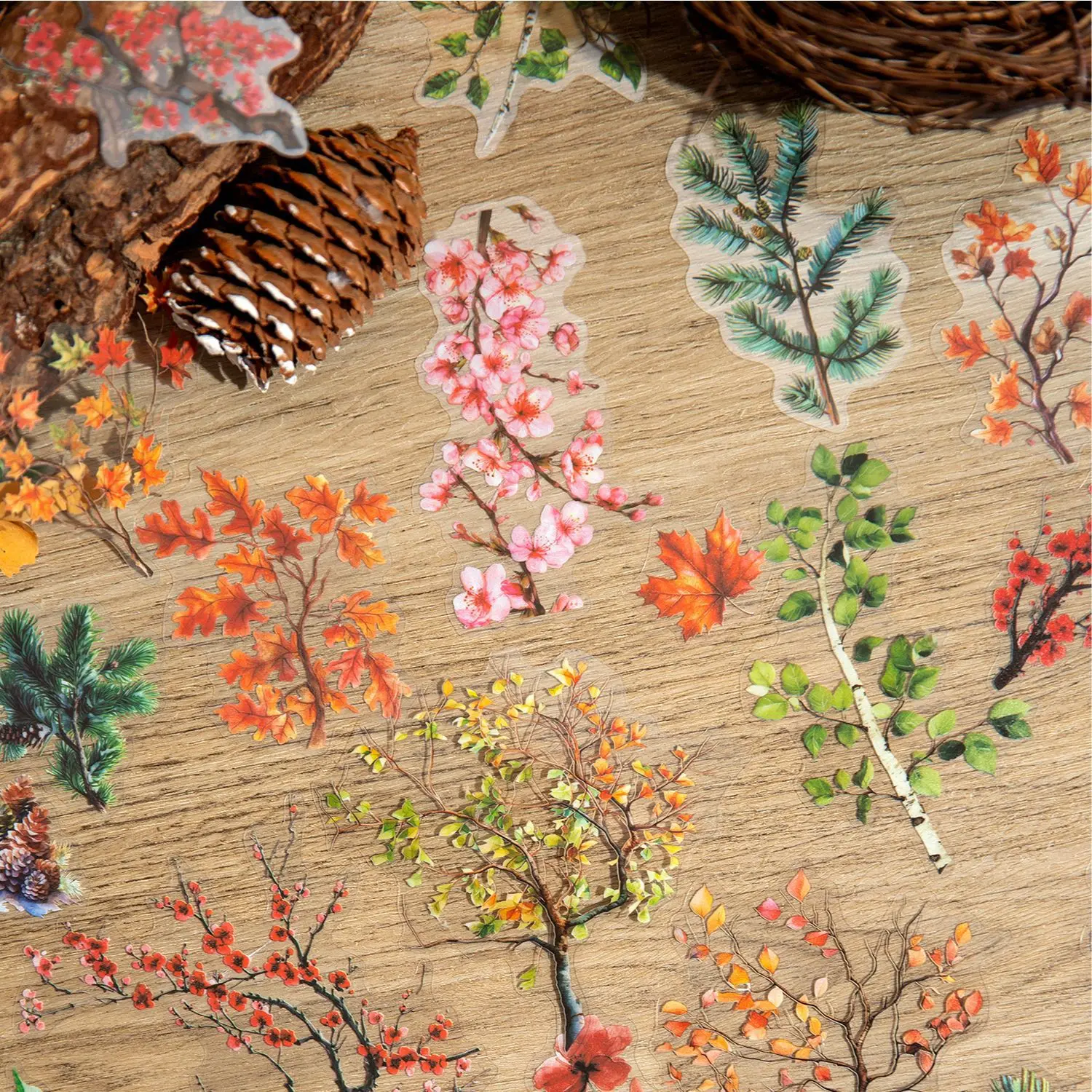 30pcs/1pack Kawaii Stationery Stickers branches and rods of the years  Planner Decorative Scrapbooking Craft Stickers