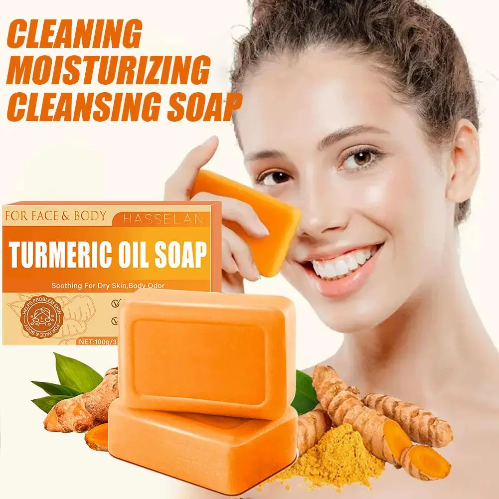 

Мыло с лимоном, куркумой и койевой кислотой 2026, осветляющее и выравнивающее тон кожи, с витамином Е, нежное лимонное мыло для лица и тела W R4I2