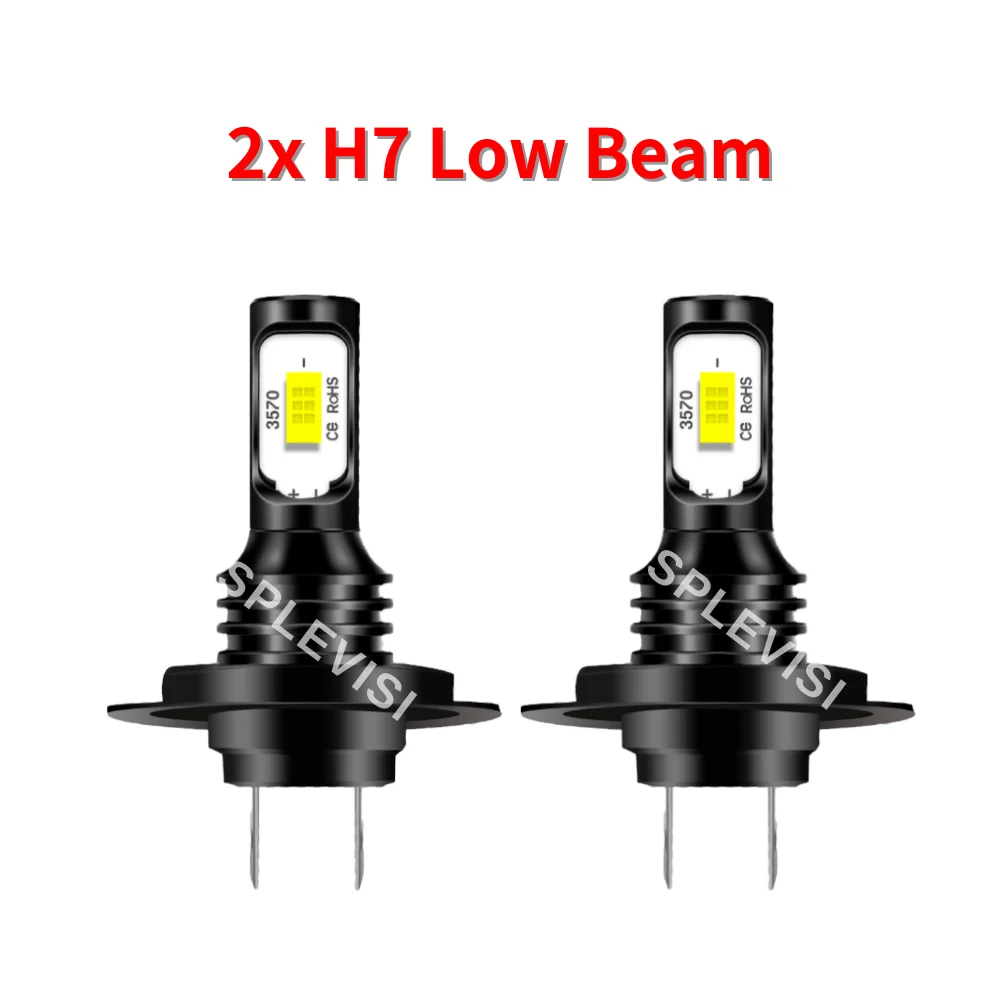 LED Headlight Kit H7 6000K 600W CREE Bulbs – For VW Tiguan 2009-2019, Low Beam