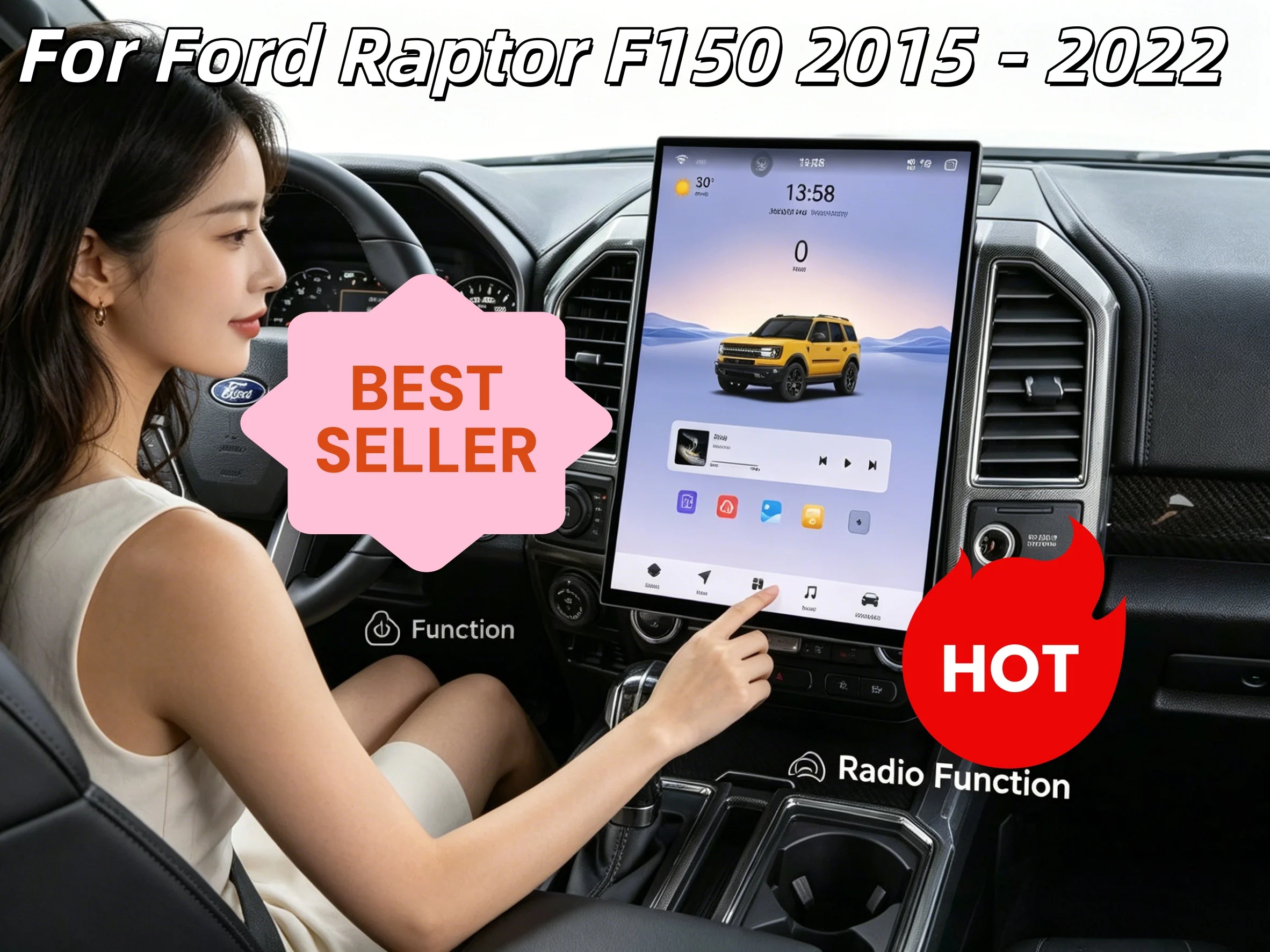 

15.6 inch Android For Ford F150 F250 2015-2020 Carplay GPS Navi Auto Audio Stereo Multimedia Radio Video Player Screen Head Unit