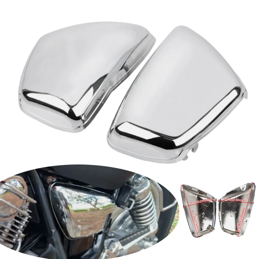 2X Motorcycle Chrome Side Fairing Battery Cover For Yamaha Virago 1100 XV1100 XV750 XV700