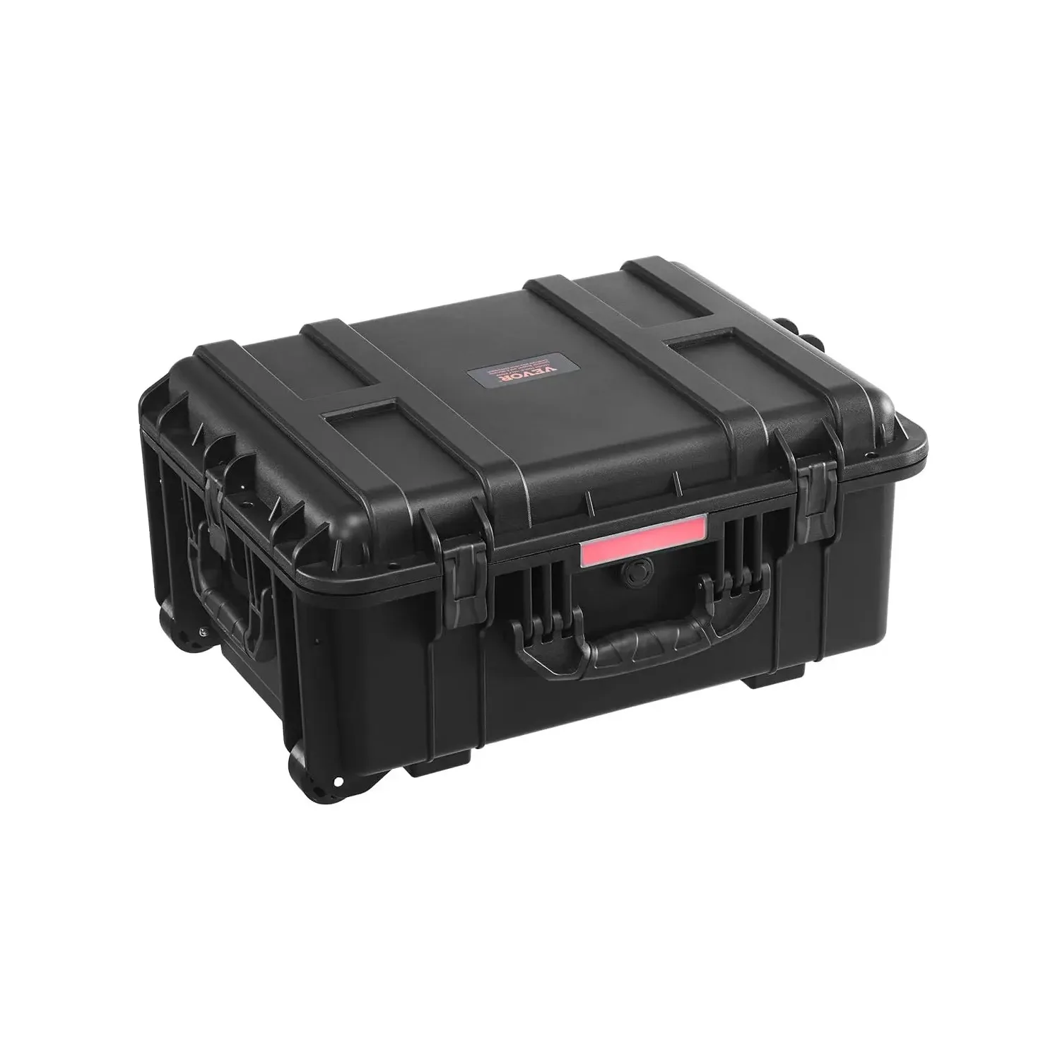 Weatherproof Hard Case, Heavy Duty Protective Dry Box with Pre-Cut Foam, Wheels & Retractable Pull Handles for Travel