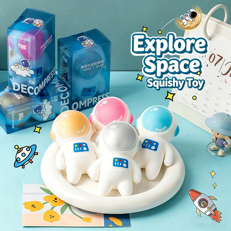 Mainan Astronot Space Man Squishy Tabas, Mainan Fidget Squeeze, Bola Anti-stres, Mainan Squishy untuk Hadiah Ulang Tahun, Souvenir Pesta
