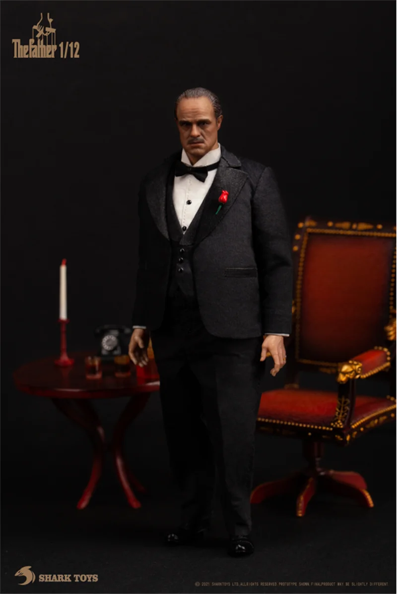 Tiburón de juguete, figura coleccionable a escala 1/12, padrino Marlon Brando, muñeca de 6 ", soldado masculino, modelo de figura de acción, Juguetes