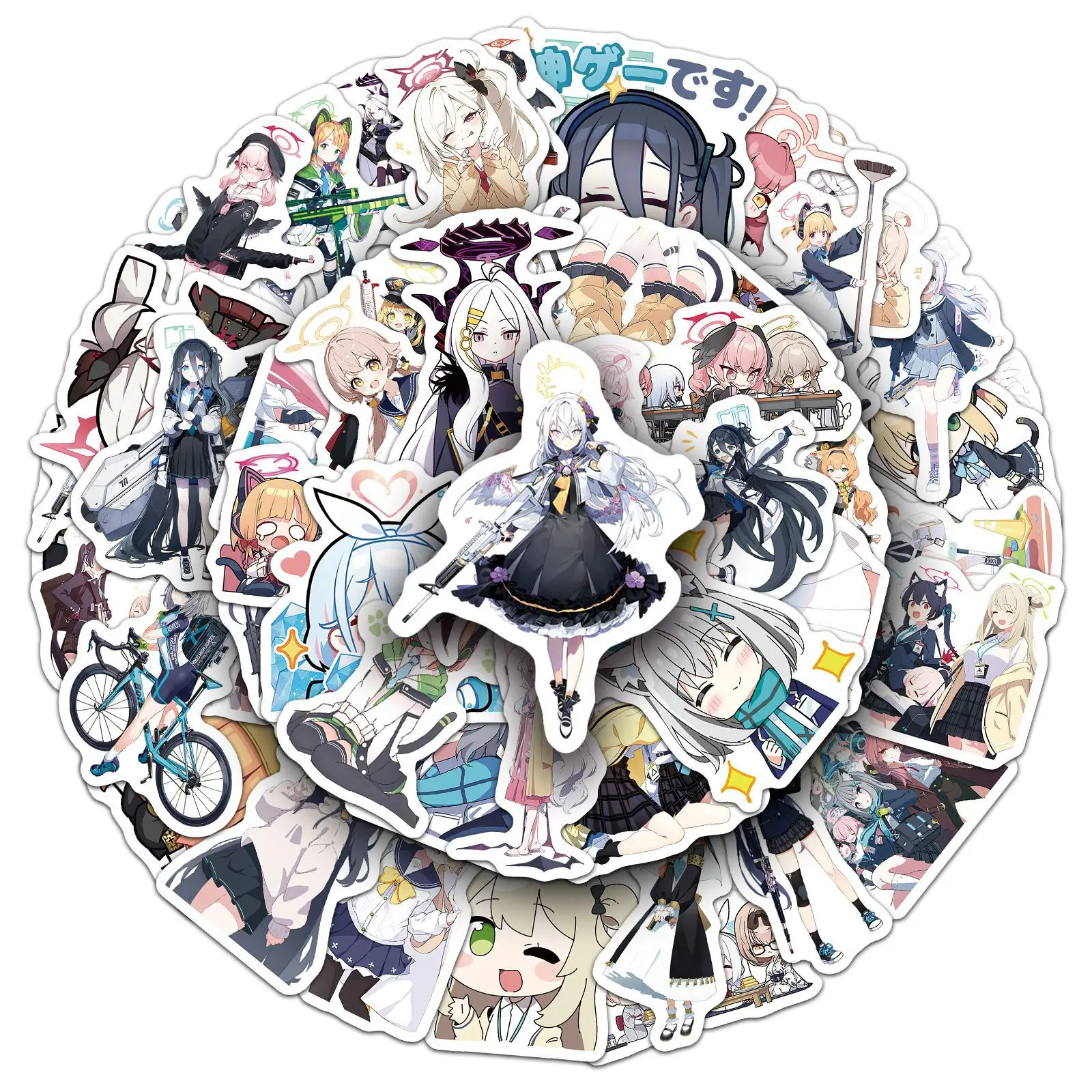 10/50 Uds. Pegatinas de juegos de rol archivo azul pegatina de dibujos animados de animación DIY decoración portátil guitarra coche bicicleta calcomanías de juguete