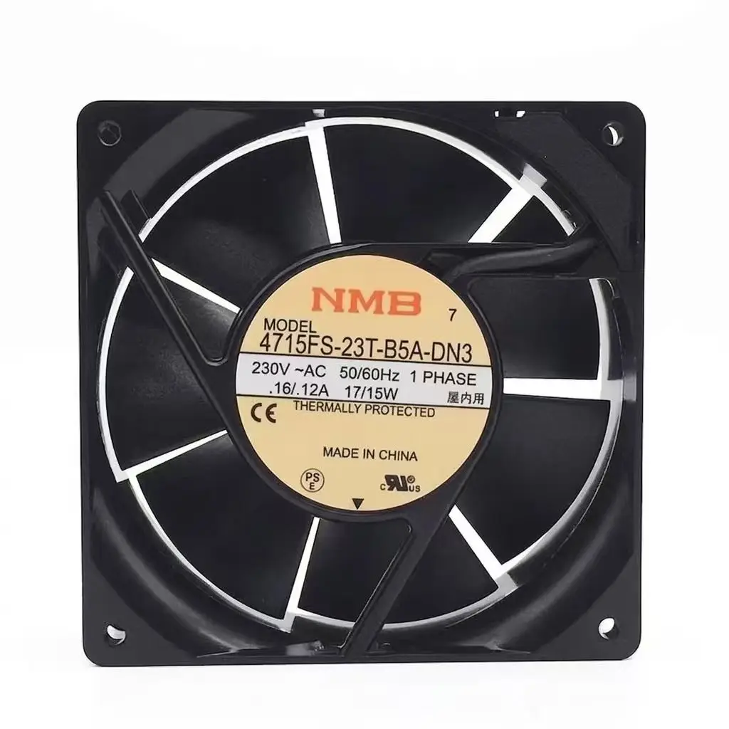 For NMB 4715FS-23T-B5A-DN3 AC 230V 220V 12038 120x120x38mm Dual Ball Bearing Metal Frame Server Inverter Chassis Case Cooler Fan