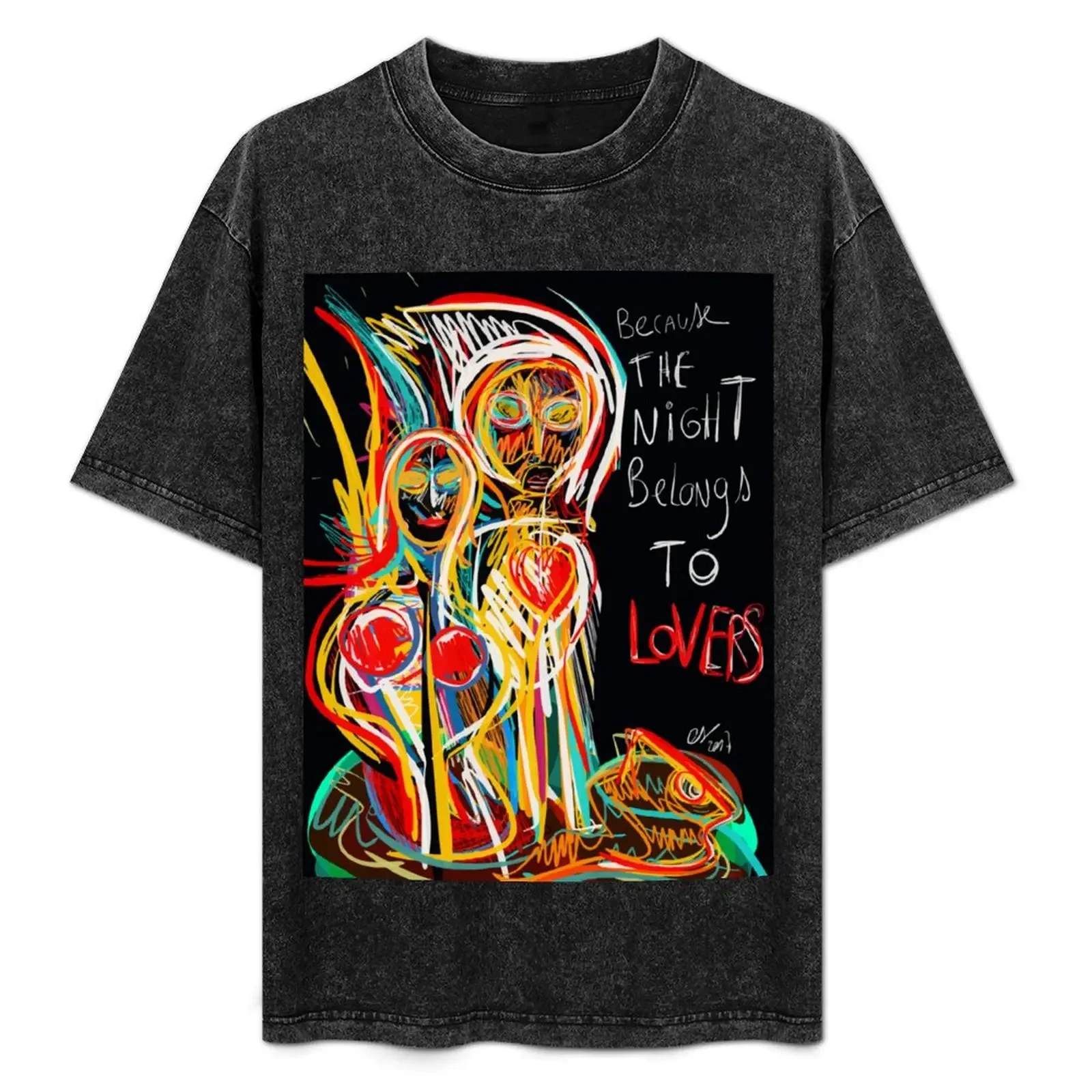 

Because the night street art graffiti T-Shirt vintage korean fashion graphic tee shirt summer 2025 shirts graphic tee men