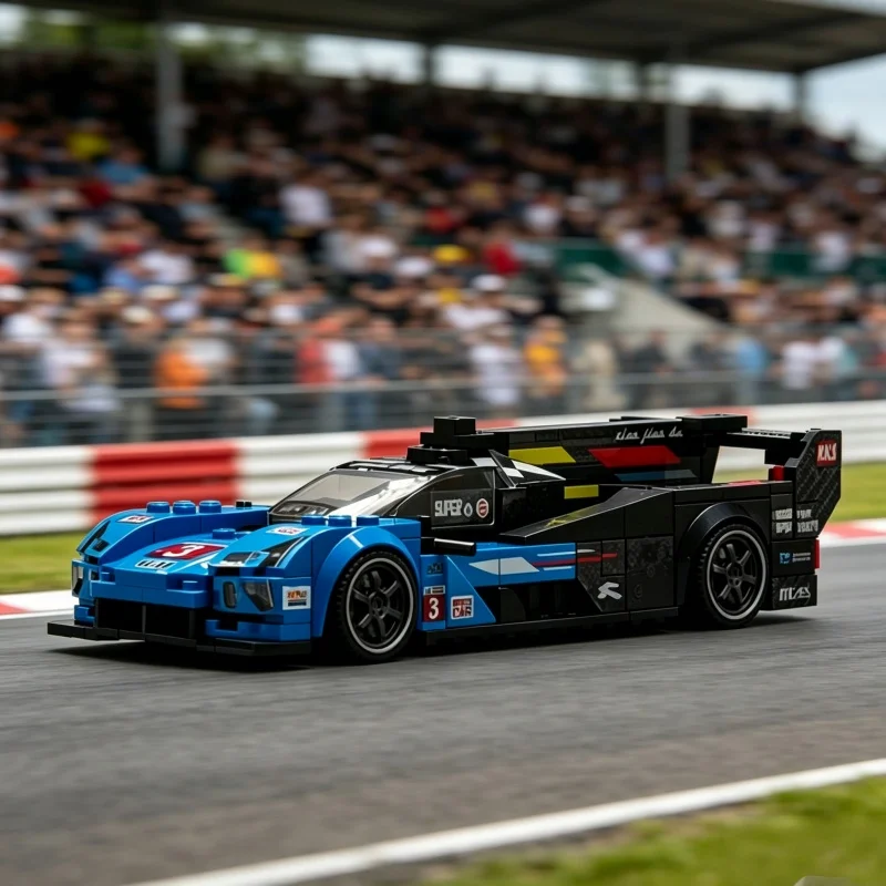 

Blue Endurance Racing Car Building Blocks Set Le Mans Style Sports Car Model Adult Stress Relief Assembly Brick Toy