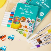12-80 Colores Set Acrylic Paint Art Marker Pen Rock Painting for Kids Graffiti Stone Ceramic Glass Wood DIY Crafts Art Supplies 5