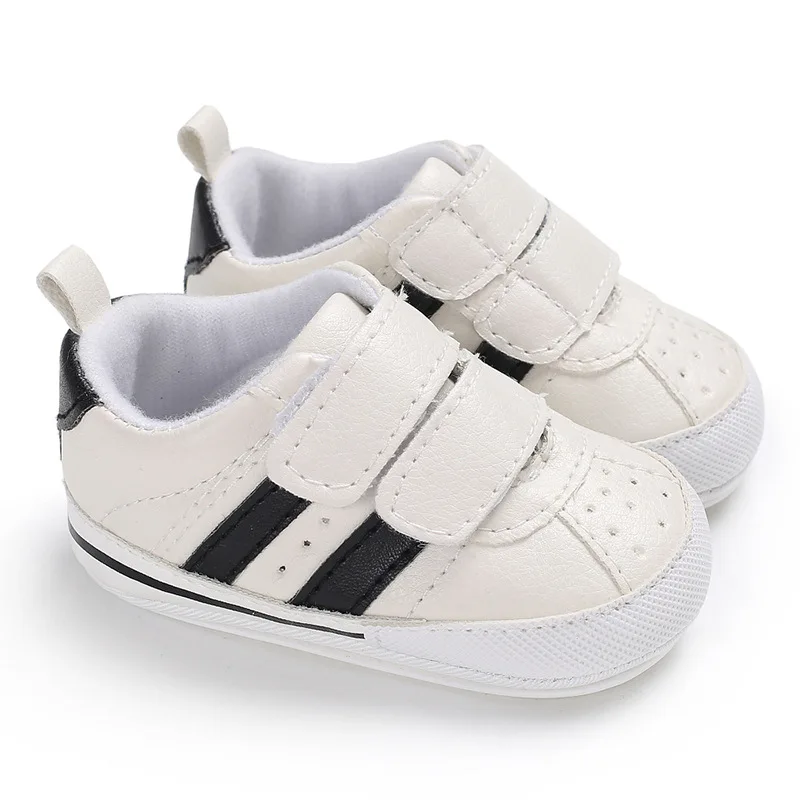 Meckior Baby Sports Classic Stripes Shoes Non-slip Rubber Sole Comfortable Soft Unisex Baby Boys Girls Basketball Sneakers Shoes