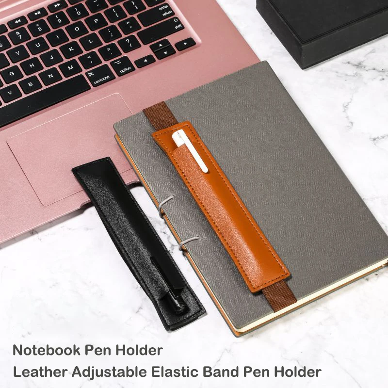 1/2 Uds. Banda elástica ajustable de cuero portalápices bolsa para planificador portalápices para cuaderno portalápices
