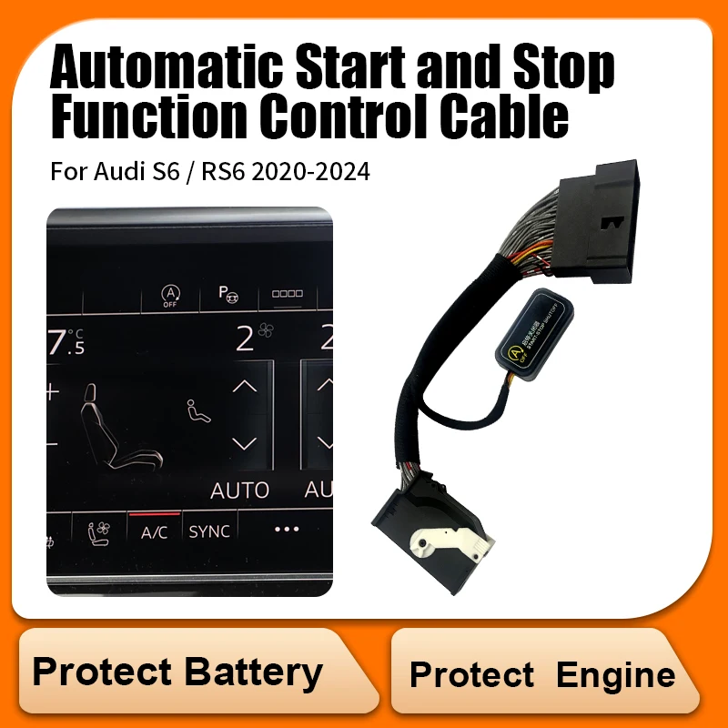 

For AUDI S6/RS6 2020-2024 Car Automatic Stop Start Engine System Off Close Control Sensor Plug Smart Stop Cancel Accessorie