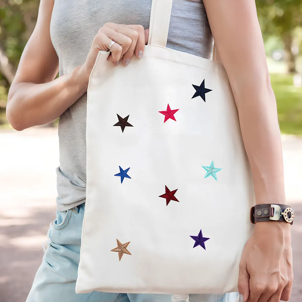 

102pcs Colorful Star Decorative Iron-On Patches Embroidery Applique for Clothing Hats Bags Diy Repair Embellishment